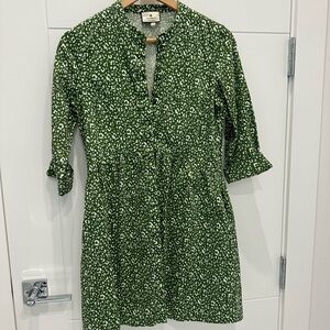 Tuckernuck Green and White Floral Mini Dress